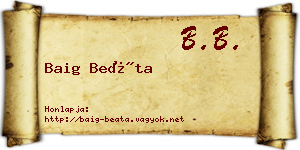 Baig Beáta névjegykártya